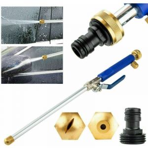 Shining House - Use &agrave; Eau Haute Pression Lance &agrave; Eau pour Pistolet avec 2 Buses de Nettoyage Buses de pulv&eacute;risation Raccord de Tuyau d'arrosage 46 cm