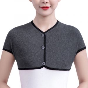 Double &eacute;pauli&egrave;re d'hiver chaude, protection d'&eacute;paules avec sangle &eacute;lastique, ch&acirc;le thermique de sommeil pour les personnes &acirc;g&eacute;es et les jeunes, &agrave;