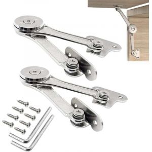 2 Pi&egrave;ces Ascenseur r&eacute;glable d'alliage de Zinc, charni&egrave;re de support, pour porte de placard, bo&icirc;tes de rangement en bois, cuisine, meuble, porte