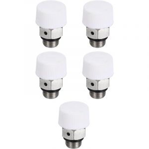 Purgeur D'air Manuel Pour Radiateur Filetage M&acirc;le 1/8" BSP, 5 Pi&egrave;ces Purgeur En Laiton Nickel&eacute; Sans Cl&eacute; Pour Radiateur, Blanc Argent&eacute;