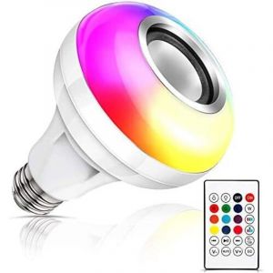 Music LED Ampoule,E27 Haut Parleur Bluetooth RGB Changement de Couleur Ampoule avec
