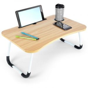 Grande table pour ordinateur portable, tablette pour le petit-d&eacute;jeuner, support de plateau de lit pliable