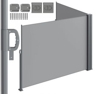 TolleTour Auvent Lat&eacute;ral R&eacute;tractable, Double Paravent ext&eacute;rieur 160x600cm Brise-vue de Jardin, &Eacute;cran de Protection, &Eacute;cran de Balcon Terrasse Gris