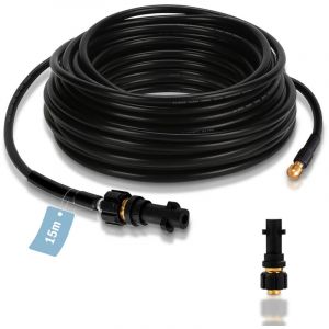 Randaco Tuyau pour nettoyeur haute pression Tuyau d&eacute;boucheur flexible noir Nettoyage de 15m