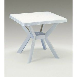 Progarden - Table carr&eacute;e dans la r&eacute;sine blanche