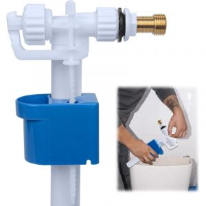 Flotteur Chasse D'eau WC pour Chasse D'eau G3/8" et G1/2", Mecanisme Robinet Chasse D'eau WC R&eacute;glable, Raccord D'alimentation Lat&eacute;ral, Quantit&eacute; d'eau