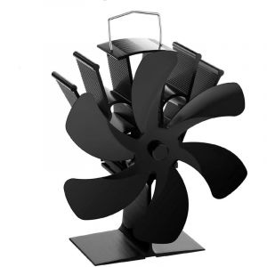 6 Pales Ventilateur Poele &agrave; Bois Aliment&eacute; par la Chaleur,Ventilateur de Chemin&eacute;e,Ventilateur de Poele pour Foyer,Poele a Granule,Foyer &agrave; Bois et