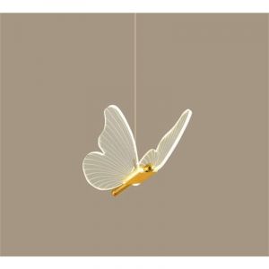 Shmshng - Plafonnier Papillon Chevet Moderne Simple - Papillon Doré/Tête Unique/Lumière Tricolore
