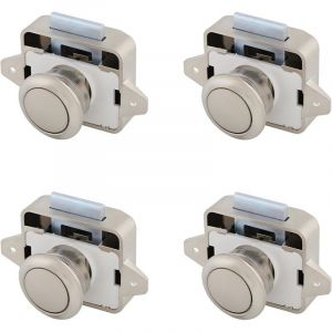 APEX Verrou de tiroir coulissant sans cl&eacute; - verrou de porte de placard - convient aux camping-cars, bateaux, yachts et fourgons am&eacute;nag&eacute;s. Nickel&eacute;,