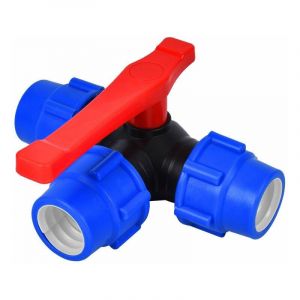 Coocheer - Vanne d'arrêt à boisseau sphérique, vanne à boisseau sphérique à trois voies de 40 mm, raccord rapide pour tuyau en pvc pe, connecteur à