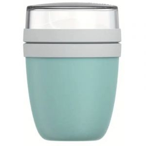 Pot &agrave; c&eacute;r&eacute;ales &agrave; emporter - pot &agrave; yaourt pratique - compartiments pour yaourt et c&eacute;r&eacute;ales - convient au cong&eacute;lateur, au micro-ondes et au