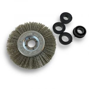 Kibros - Brosse circulaire nylon Abrasif ø 100 mm Epaisseur 1 rang Carbure de silicium Grain 80 Alésage 16 mm Touret meuleuse ponceuse Brossage
