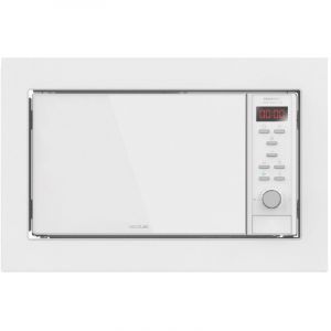 Cecotec &ndash; Micro-ondes encastrable 23L 900W &ndash; Grill 1000W &ndash; Dimensions 59,5 x 39 x 37,3 cm &ndash; 9 fonctions pr&eacute;configur&eacute;es &ndash; Design blanc &eacute;l&eacute;gant