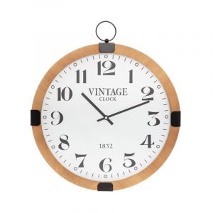 Horloge Murale Silencieuse 'Gousset' 38cm Naturel
