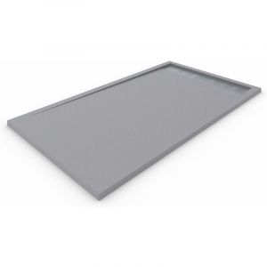 Allstone - Receveur de douche en résine avec cadre premium Toutes les tailles - 6 couleurs - Bonde et grille cadeau - Gris Ciment Ral. 7037 70X90 cm