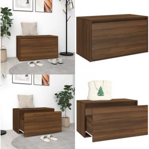 Banc d'entr&eacute;e 80x40x45 cm Ch&ecirc;ne marron Bois d'ing&eacute;nierie - Banc D'entr&eacute;e - Banc Coffre - Banc Rangement - Banc Hall - Meuble D'entr&eacute;e - Home & Living