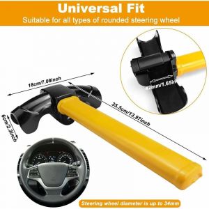 Canne Antivol Voiture Verrouillage de Volant Barre de Volant Antivol de S&eacute;curit&eacute; Universelle Voiture R&eacute;tractable T-Lock pour Voiture