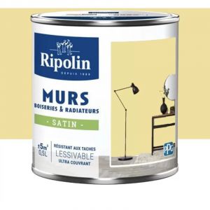 Peinture Murs, Boiseries, Radiateurs Ripolin Satin Jaune sinding 0,5 l - Jaune sinding