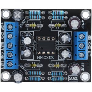 Carte de pr&eacute;amplificateur Audio &agrave; 2 canaux, Module d'amplification de pr&eacute;ampli de haut-parleur de voiture &agrave; puissance unique