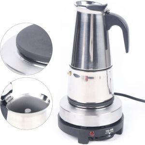 Senderpick - 300 ml Portable Espresso Cafeti&egrave;re Moka Pot En Acier Inoxydable avec Cuisini&egrave;re &Eacute;lectrique Filtre Percolateur Caf&eacute; Brasseur Bouilloire