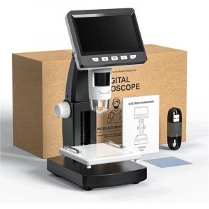 Portable. Microscope num&eacute;rique LCD 1000X 4,3" 1080P avec 8 LED et loupe USB .Microscope