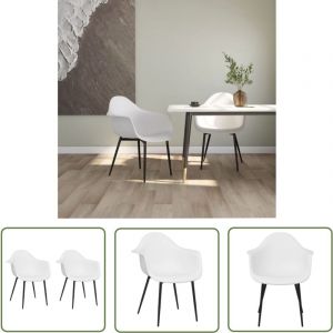 Chaises à manger lot de 2 blanc pp - Chaise De Salle à Manger - Chaise Moderne - Chaise Design - Chaise Blanche - Chaise Confortable - The Living