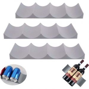 Casier &agrave; vin en plastique, 3 pi&egrave;ces, style europ&eacute;en, antid&eacute;rapant, organiseur de canettes de bi&egrave;re, porte-bouteilles empilable pour cuisine,