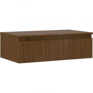 Mexen Rivel meuble de salle de bains sous-vasque 80 cm avec plan, 1 tiroir, rainur&eacute;, noyer - 91A20-08023-1-BFC86