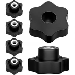 Lot de 6 &eacute;crous &agrave; poign&eacute;e &eacute;toile M8, vis molet&eacute;e diam&egrave;tre ext&eacute;rieur 48 mm, &eacute;crou &agrave; ailettes M8, &eacute;crou de poign&eacute;e en &eacute;toile filetage int&eacute;rieur, &eacute;crous