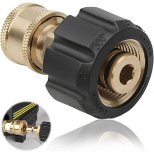Adaptateur de nettoyeur haute pression M22 femelle vers 1/4, diam&egrave;tre int&eacute;rieur de 14 mm, connecteur rapide en laiton, raccord de tuyau &agrave; connexion