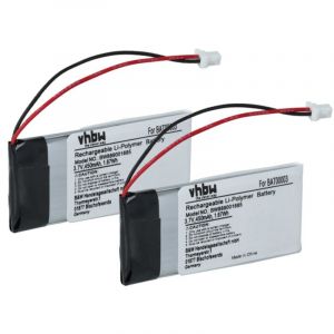 Vhbw - 2x Batterie compatible avec Cardo Rider Solo, Scala Rider Q3, Rider fm, Q3, Q1 casque audio, écouteurs sans fil (450mAh, 3,7V, Li-polymère)