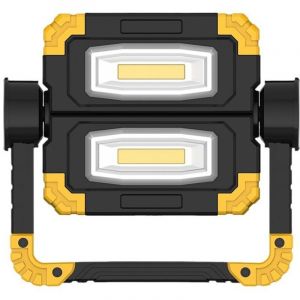 Projecteur Chantier Rechargeable Lampe : 20W LED Spot Portable Lumi&egrave;re de Travail, 2 COB 2000 Lumens USB Sans Fil Rotation &agrave; 360&deg; Baladeuse &Eacute;clairage