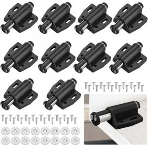 10 PCS Loqueteau Magn&eacute;tique &agrave; Pression Loquet Aimant&eacute; en Plastique Loquet Magn&eacute;tique &agrave; Fermeture Douce pour Porte Cabinet Tiroir Placard Coulissante