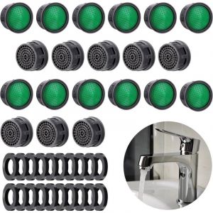 Lot de 20 a&eacute;rateurs de robinet, pi&egrave;ces de rechange avec joint de cache de robinet, limiteur de d&eacute;bit, insert de filtre, &eacute;conomie d'eau, limiteur de