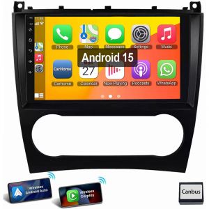 Autoradio Android 15 GPS WIFI FM pour Mercedes Benz Classe C W203 W209 (2005-2009) 2+64G
