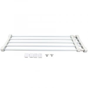 Étagère Télescopique Réglable Sans Perçage Etagere Rangement en Métal Organiseur de Placard Diviseur Séparateur Extensible 75-120 cm pour Chambre,
