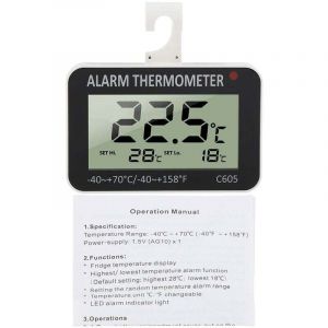 Sonde de testeur de temp&eacute;rature de thermom&egrave;tre d'alarme de r&eacute;frig&eacute;rateur num&eacute;rique LCD pour r&eacute;frig&eacute;rateur cong&eacute;lateur