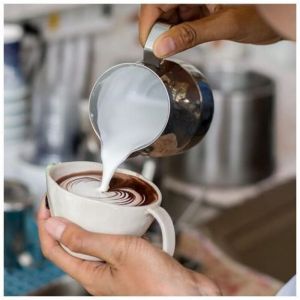 Pichet &agrave; mousse de lait, pichet &agrave; lait en acier inoxydable 304, pichet &agrave; vapeur de 350 ml, pichet &agrave; vapeur pour caf&eacute;, cappuccino, barista, carafe &agrave;