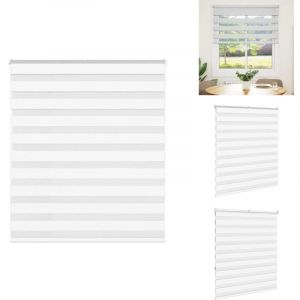 Vidaxl - Store zèbre blanc 125x150 cm largeur du tissu 120,9cm polyester - Store Zébré - Stores Zébrés - Store à Enrouleur Zébré - Double Store à