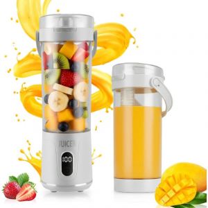 Blender portable 600ml sans fil Mini Blender USB Blender personnel rechargeable puissance de coupe forte avec 12 lames Fruit Veggie Juicer Cup