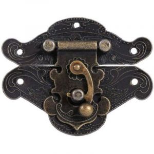TONYSA Loquet de Style Antique, Bronze Alliage Cadenas Fermoir Cadenas pour Armoire à Bijoux en Bois.(L)