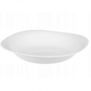 Assiette plate creuse en verre blanc 23 cm