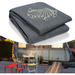 Tapis de tente camping, 250 x 250 cm Tapis de sol pour caravane,Tapis d'auvent de Camping - Gris - Vingo
