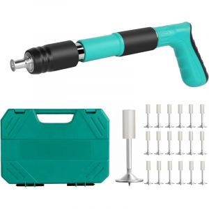 Pistolet &agrave; rivet avec 20pcs Nails Bo&icirc;te en plastique 5 Engrenages R&eacute;glable Double Silencieux Acier Pistolet &agrave; clous Clou Gun B&eacute;ton