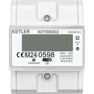 KETLER - KETR8002 : Compteur &eacute;lectrique - T&eacute;tra 80 A - Certifi&eacute; MID - Sortie d'impulsion - Simple tarif