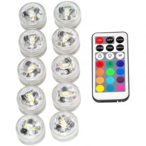 Ymyny - Lumière led de plongée Mini Étanche rvb Multicolore Bougie Éclairage 1pcs Télécommande Étang Aquarium 10pcs