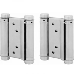 YMYNY 1 paire charni&egrave;re paumelle portes va-et-vient ressort double action acier inoxydable saloon western, 75 mm (Charge Jusqu'&agrave; 15kg)