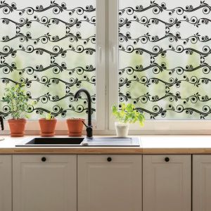 Ambiance-sticker - Film Fen&ecirc;tre Anti Regard Occultant - motif baroque - Stickers pour Vitres & Porte de Douche - 40x100cm