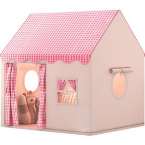 Princesse Tente de Jeux pour 3 - 4 Enfants, Grand Rose Ch&acirc;teau de Princesse Tente Int&eacute;rieure, Tapis Souple en Coton Int&eacute;rieur-Ext&eacute;rieur, 3