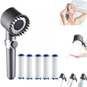 Pommeau de Douche Haute Pression, Douchette Douche Salle de Bain 4 Modes R&eacute;glable, Anti Calcaire Douchette Massant avec Stop Eau, Pommeau de Douche